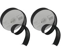 Inastri 25/5/5 mm Cotton Bias Binding, Black (Pack of 2)