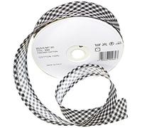 Inastri 25/5/5 mm Cotton Bias Binding 'Gingham', Black
