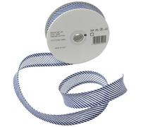 Inastri 25/5/ 5 mm Cotton Bias Binding in Blue Striped White 236