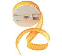 Inastri 25/ 5/ 5 mm Cotton Bias Binding in Marigold Polka White 263