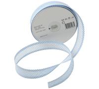 Inastri 25/5/ 5 mm Cotton Bias Binding in Sky Blue Striped White 232