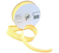 Inastri 25/5/ 5 mm Cotton Bias Binding in Yellow Striped White 233