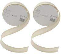 Inastri 25/5/5 mm Cotton Bias Binding, Ivory (Pack of 2)