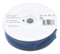Inastri 25/5/5 mm Polycotton Bias Binding-Col. xx-BLUE-20m Roll, Polyester Cotton, Slate Blue, 11x11x3 cm