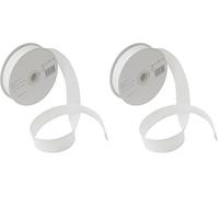 Inastri Trimz 100% Cotton Bias Binding Tape, 25mm x 5m, White - Double Fold Sewing Trim for Quilting, Dressmaking, Crafts (Pack of 2)