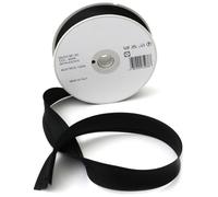 Inastri Trimz Acetate Satin Bias Binding Tape, 25mm Width, Black (Color 2054) - Silky Double-Fold Edging for Dressmaking, Bridal & Crafts