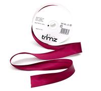 Inastri Trimz Acetate Satin Bias Binding Tape, 25mm Width, Burgundy (Color 2022) - Silky Double-Fold Edging for Dressmaking, Bridal & Crafts