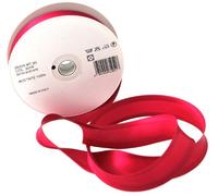 Inastri Trimz Acetate Satin Bias Binding Tape, 25mm Width, Shocking Pink (Color 2076) - Silky Double-Fold Edging for Dressmaking, Bridal & Crafts