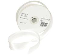Inastri Trimz Acetate Satin Bias Binding Tape, 25mm Width, White (Color 2001) - Silky Double-Fold Edging for Dressmaking, Bridal & Crafts