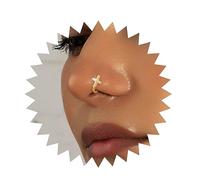 Inateannal Boho Crystal Cross Nose Ring Gold Tiny Nose Ring Cuff Cross U Shape Clip On Nose Cz Fake Cross Nose Ring Bendable Nose Ring Stud Jewelry Women and Girls