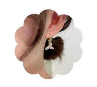 Inateannal Boho Crystal Pearl Dangle Earrings Cz Mermaid Tail Stud Earrings Gold Pearl Hoop Earrings Vintage Whale Tail Earrings Jewelry for Women and Girls