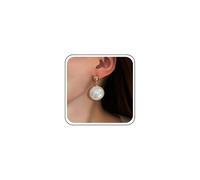 Inateannal Boho Large Pearl Dangle Earrings White Round Big Pearl Earrings Gold Ball Stud Earring Pearls Ball Wedding Drop Earring Bridal Jewelry for Women