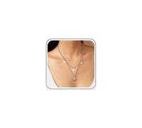 Inateannal Boho Layered Disc Coin Necklace Silver Sunburst Pendant Necklace Disc Coin Choker Necklace Vintage Sun Chain Necklace Round Coin Necklace Chain