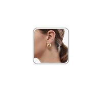 Inateannal Boho Round Dome Half Ball Gold Stud Earrings, Large Button, High Polished Minimalist Geometric Design