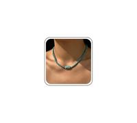 Inateannal Boho Seed Beaded Choker Necklace Blue Turquoise Bead Necklace Ceramic Fish Pendant Necklaces Summer Beach Beaded Chain Necklaces Jewelry for Women