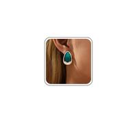 Inateannal Boho Teardrop Moonstone Opal Earrings Gold Chunky Teardrop Stud Earrings Green Crystal Emerald Waterdrop Earring Moonstone Statement Studs Jewelry for Women
