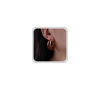 Inateannal Chunky Acrylic Circle Earrings Large Acrylic Thick Hoop Earrings Wide Brown Hoop Earring Geometry Resin C Shape Earring Jewelry for Women