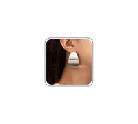 Inateannal Chunky Oval Statement Earrings Chunky Silver Large Wide Earrings Metal Oval Dangle Earring Exaggerate Geometry Earring Jewelry for Women