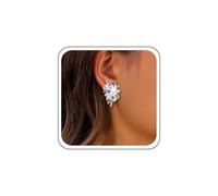 Inateannal Colorful Rhinestone Fireworks Earrings Starburst Large Stud Earrings Sparkling Crystal Earring Golden Gold Decor Gold Jewelry for Women, Una dimensione, Zinc, No Gemstone