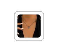 Inateannal Evil Eye Necklace for Women Silver Box Chain Necklace Choker Dainty Blue Devil Eye Pendant Necklaces Chain Turkish Lucky Statement Necklaces Jewelry