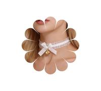 Inateannal Gothic Lace Choker Necklace White Lace Bow Necklace Choker Gold Bell Collar Necklaces Wide Laces Necklaces Collar Lolita Cosplay Costume Jewelry for Women