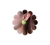 Inateannal Large Acrylic Ball Earrings Green Resin Big Half Dome Earrings Resin Round Ball Studs Candy Color Round Studs Acrylic Statement Jewelry for Women