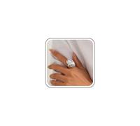 Inateannal Large Baroque Pearl Ring Irregular Pearl Adjustable Ring Silver Open Chunky Finger Rings Statement Knuckle Baroque Pearls Wedding Rings Jewelry