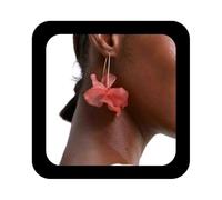 Inateannal Large Resin Pink Flower Earrings Acrylic Rose Flower Earrings Resin Big Rose Dangle Earring Statement Floral Petal Drop Earring Jewelry for Women