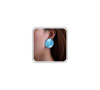 Inateannal Large Round Acrylic Earrings Blue Resin Big Circle Earrings Vintage Disc Coin Stud Earring Candy Color Round Circle Geometry Statement Earring Jewelry for Women