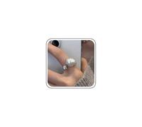 Inateannal Open Baroque Pearl Ring Large Pearl Irregular Ring Silver Open Chunky Adjustable Rings Statement Knuckle Pearls Wedding Rings Jewelry for Women