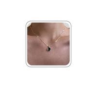 Inateannal Oval Crystal Necklace With Pendant Blue Sapphire Chain Necklace Oval Necklaces Sapphire Crystal Necklaces Wedding Jewelry For Women, Una dimensione, Zinc, No Gemstone