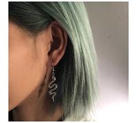 Inateannal Punk Snake Drop Earrings Silver Snake Stud Earrings Gothic Animal Snake Earrings Long Serpent Hook Earrings Jewelry for Women and Girls