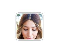 Inateannal Sequins Head Chain For Women Gold Fatima Chain Headwear Sequins Wedding Head Chain Headwear Festival Costume Hair Band Accessories Jewelry For Women
