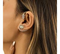 Inateannal Snake Ear Cuff Crawler Earrings Silver Cobra Climber Earring Hip Hop Simple Rhinestone Stud Earrings Ear Wrap Jewellery for Women