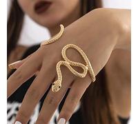 Inateannal Snake Hand Bracelet Gold Serpent Palm Cuff Bangle Vintage Open Bangle Adjustable Wrap Bracelet Costume Jewelry for Women Girls