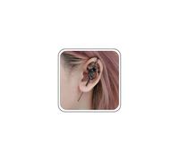 Inateannal Star Moon Ear Hook Earrings Moon Ear Wrap Crawler Cuff Earrings Star Needle Piercing Hook Earring Goth Black CZ Crescent Earring Jewelry for Women