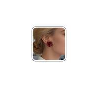 Inateannal Vintage Acrylic Flower Earrings Large Flower Stud Earrings Red Acrylic Floral Earring Resin Camellia Earring Statement Jewelry for Women
