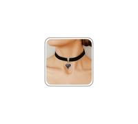 Inateannal Vintage Black Wide Velvet Necklace Velvet Heart Choker Necklace Punk Suede Collar Necklaces Black Heart Pendant Necklaces Jewelry for Women