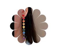 Inateannal Vintage Colorful Heart Drop Earrings Interlocking Heart Dangle Earrings Enamel Long Love Rainbow Chain Earring Jewelry for Women