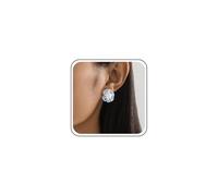 Inateannal Vintage Large Flower Pearl Earrings White Pearl Stud Earrings Silver Lotus Leaf Earring Geometry Irregular Round Earring Jewelry for Women