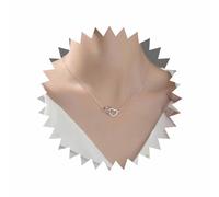 Inateannal Vintage Open Heart Pendant Necklaces Silver Heart Choker Necklace Tiny Love Heart Chain Necklace Hollow Double Heart Necklace Jewelry for Women Girls