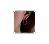 Inateannal Vintage Red Enamel Hoop Earrings Retired Round Earrings Round Huggie Earrings Geometric Hollow Horses for Women, Una dimensione, Zinc, No Gemstone