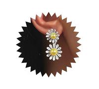 Inateannal Vintage Resin Daisy Flower Earrings White Flower Stud Earrings Acrylic Daisy Dangle Earring Boho Sunflower Floral Earring Jewelry for Women