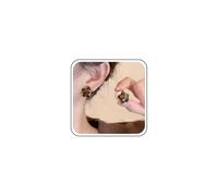 Inateannal Vintage Star Ear Jacket Earrings Leopard Print Star Stud Earrings Pearl Front Back Earrings Boho Large Pearl Earrings Brown Acrylic Star Earrings