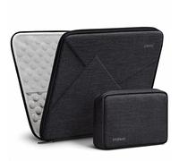 Inateck 13.3 inch Shockproof EVA Laptop Sleeve Compatible with 14 inch MacBook Pro/Max M5 M4 M3 M2 M1 2021-2025, 13 inch MacBook Air/Pro 2012-2017, with Accessory Bag, Black Gray