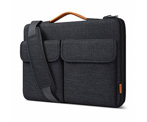 Inateck 360° Protection 13.3 inch Laptop Shoulder Bag Sleeve Compatible with 13 inch MacBook Air/Pro M5/M4/M3/M2/M1 2026-2012, 14 inch MacBook Pro/Max M5/M4/M3/M2/M1 2026-2021, Black Grey