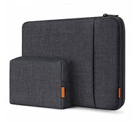 Inateck 360° Protection Laptop Bag with Accessory Bag, Compatible with 13-inch MacBook Air/Pro M3 M2 M1 2016-2024, Black Gray