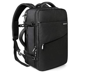 Inateck 40L Carry On Travel Backpack, Hand Luggage, Aeroplane Bag, Laptop Weekender Cabin Backpack for 15.6-17 Inch Notebooks, with Rain Cover, Black