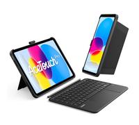 Inateck AceTouch Case with Keyboard for iPad A16 11th Gen 2025 11 inch, iPad 10th Gen 2022 10.9 inch, 5.1" Multi-Touch Touchpad, Vertical/Horizontal Stand, Detachable, with Pencil Holder, QWERTY