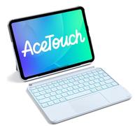 Inateck Backlit Keyboard Case with Touchpad for iPad 10th/A16 11th Gen | 7-Color Backlit For Air 11" M4/M3/M2, Air 5/4, Pro 11", Magnetic Detachable, Trackpad, Flexible Stand,QWERTY, AceTouch,Blue